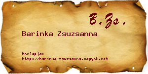 Barinka Zsuzsanna névjegykártya